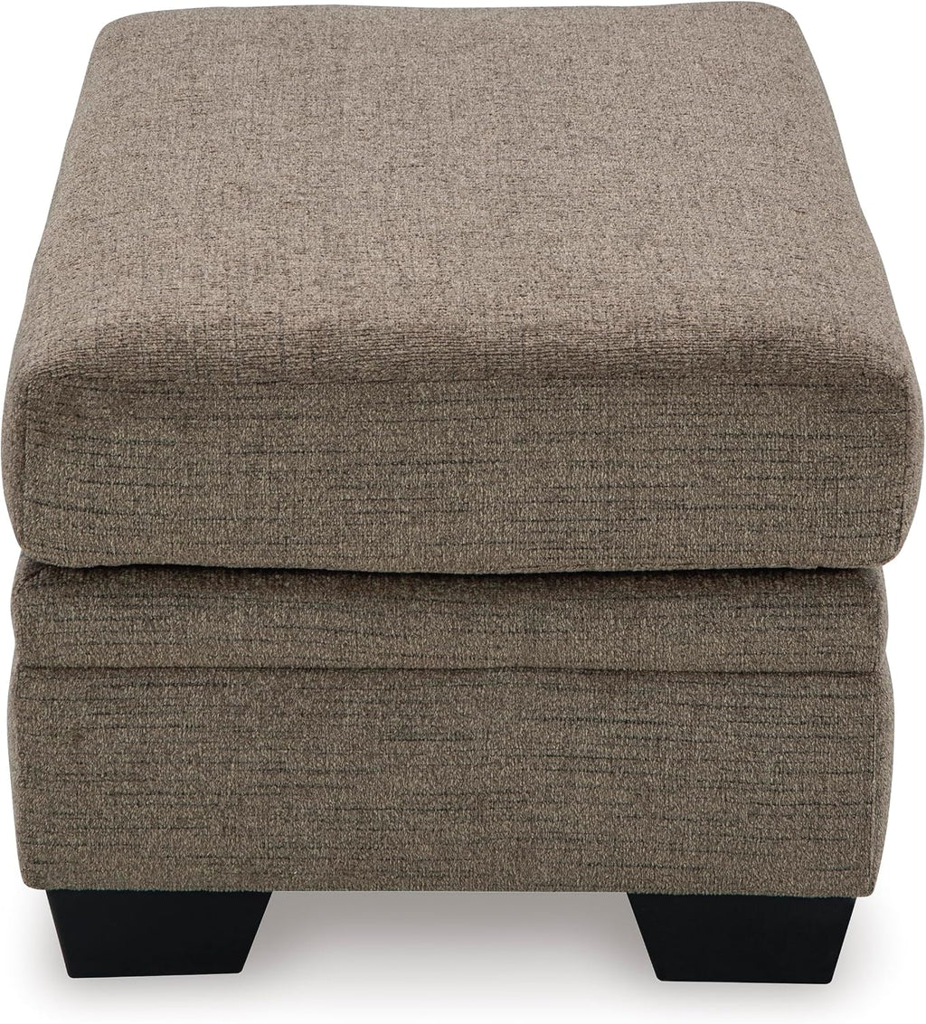 Signature Design by Ashley Stonemeade Upholstered Ottoman, Oversized Contemporary Footrest, 100% Polyester Chenille, Ideal for Living Room Seating, Nutmeg Brown, 44" W