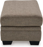 Signature Design by Ashley Stonemeade Upholstered Ottoman, Oversized Contemporary Footrest, 100% Polyester Chenille, Ideal for Living Room Seating, Nutmeg Brown, 44" W