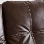 Signature Design by Ashley Santorine Transitional Tufted Leather Match Sofa, Dark Brown