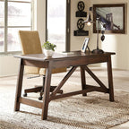 Signature Design by Ashley Baldridge Home Office Desk With Drawers, Rustic Industrial,Wood Construction, Smooth-Gliding Storage for Workspaces, Ideal for Home Offices, Brown