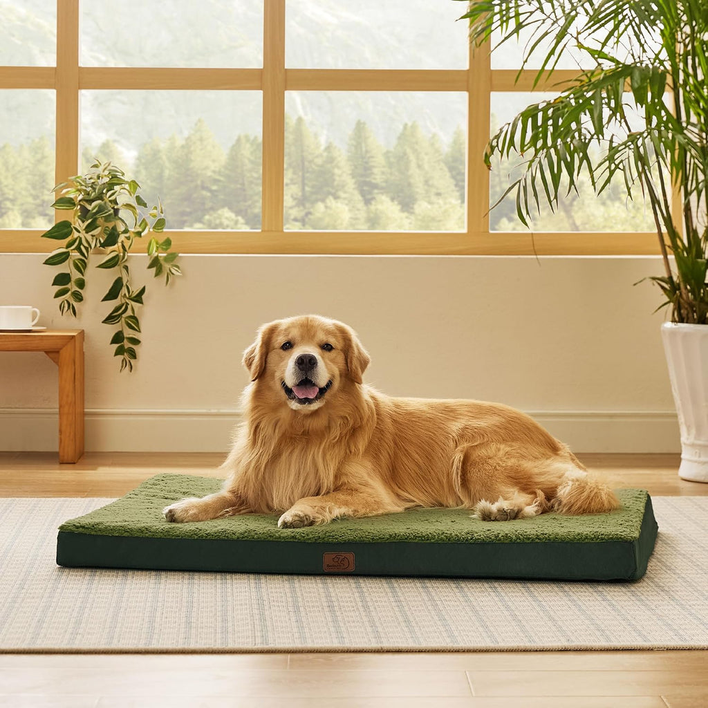 Bedsure Cooling Dog Bed for Crate, Large Breathable Pet Summer Bed, 35 Inch | Orthopedic Egg Crate Foam, Cold Summer Pad Mat, Non-Slip Bottom, Comfy Removable Washable Cover, For Pets Up to 50 lbs
