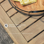 Signature Design by Ashley Gerianne Outdoor Square End Table with Slatting Styling and 5-Step Finishing Process, Eucalyptus Wood Frame, 22" High, Grayish Brown