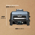 Ninja OG951 Woodfire Pro Connect Premium XL Outdoor Grill & Smoker, Bluetooth, App Enabled, 7-in-1 Master Grill, BBQ Smoker, Outdoor Air Fryer, Woodfire Technology, 2 Built-In Thermometers, Black/Blue