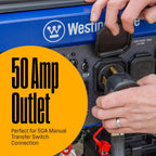 Westinghouse 12500 Peak Watt Tri-Fuel Home Backup Portable Generator, Remote Electric Start, Transfer Switch Ready, Gas, Propane, and Natural Gas Powered