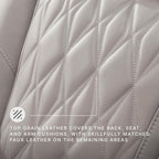 Signature Design by Ashley Boyington Contemporary Leather Match Power Reclining Sofa with USB Charging Ports, LED Lights and Adjustable Headrest, Light Gray
