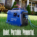 Westinghouse 2550 Peak Watt Super Quiet & Lightweight Portable Inverter Generator, RV Ready 30A Outlet, Gas Powered, CO Sensor, Parallel Capable, Long Run Time,Blue