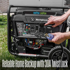 Westinghouse 7500 Peak Watt EFI Dual Fuel Home Backup Portable Generator, Remote Electric Start, Transfer Switch Ready, Gas and Propane Powered, CO Sensor, CARB Compliant