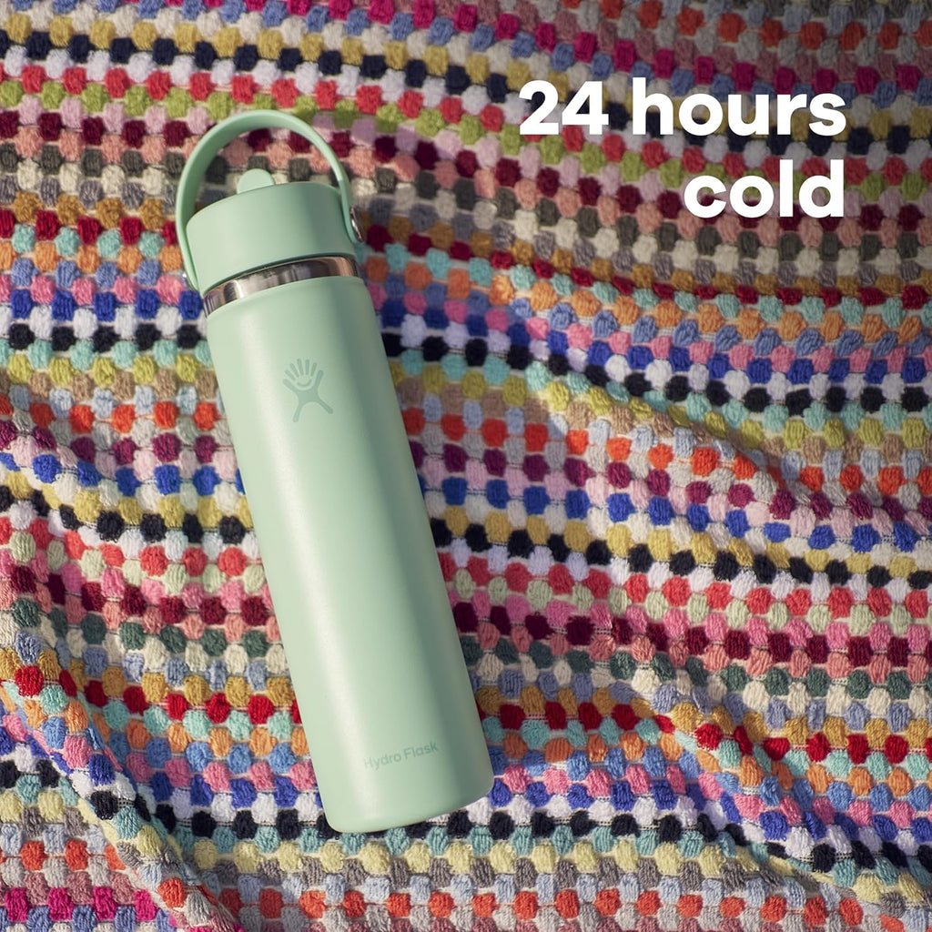 Hydro Flask Water Bottle - Insulated Stainless Steel - Wide Straw Lid, Non Spill, Leakproof in 40 Oz Harbor Blue