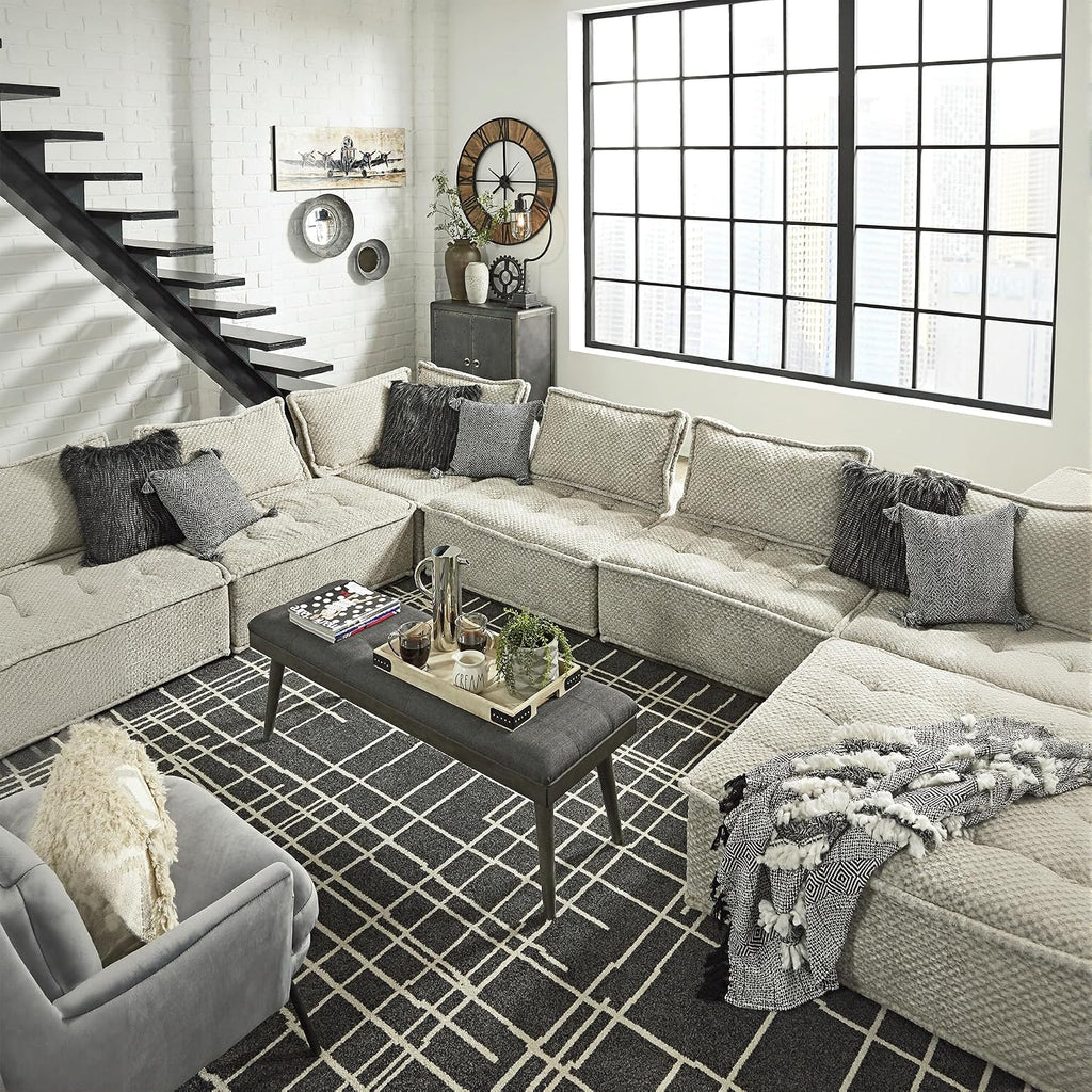Signature Design by Ashley Bales Low Profile Floor Seating Accent Chair, Gray