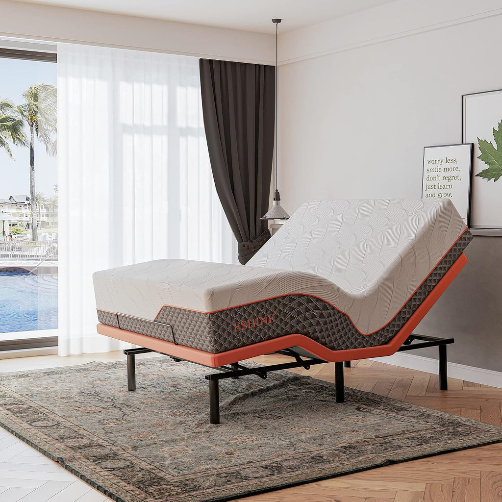 Split King Adjustable Bed Frame with Mattress - 14” Luxury Hybrid Mattress, Smart APP Contorl, Massage, Zero Gravity, Anti-Snore, 5 Minutes Installation, Head and Foot Incline, Medium Soft, Split King