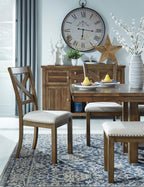 Signature Design by Ashley Moriville Rectangular Dining Extension Table, 2 Extension Leaves, Seats 8, 36" W x 86" D x 30.13" H, Wood & Acacia Veneer, Brown