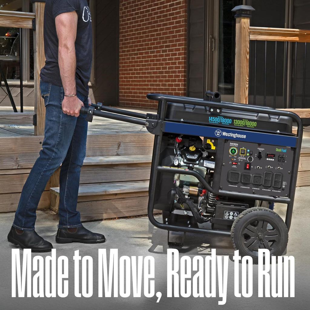 Westinghouse 18000 Peak Watt Dual Fuel Home Backup Portable Generator, Remote Electric Start, Transfer Switch Ready, Gas and Propane Powered