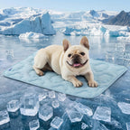 LE SURE Dog Cooling Mat for Extra Large Dogs -Q-Max>0.5 XL Breathable Thin Cool Crate Pad with Chill Cold Fiber and Innovative Mesh Base Design, Portable Washable Pet Kennel Mat for Summer,44x30,Blue