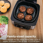 Ninja Foodi Indoor Grill & Air Fryer | 5-in-1 Grill, Air Fry, Roast, Bake, & Dehydrate | Cyclonic Grilling Technology | XL Capacity | Dishwasher Safe Parts | Black/Grey | AG301