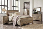 Signature Design by Ashley Trinell Rustic 5 Drawer Chest of Drawers with Nailhead Trim, Warm Brown