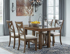 Signature Design by Ashley Moriville Rectangular Dining Extension Table, 2 Extension Leaves, Seats 8, 36" W x 86" D x 30.13" H, Wood & Acacia Veneer, Brown