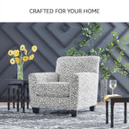 Signature Design By Ashley Hayesdale Modern Accent Chair with Removable Cushions and Tapered Legs, Black & Gray